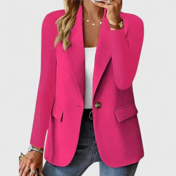 Freya | One-Button Shawl-Lapel Blazer, Tailored Longline Jacket