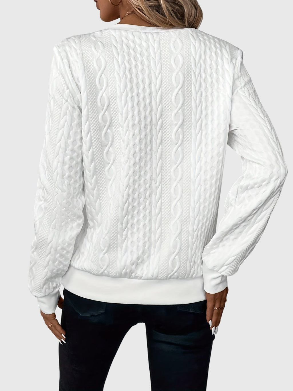 Zip-Neck Knit Pullover Sweater
