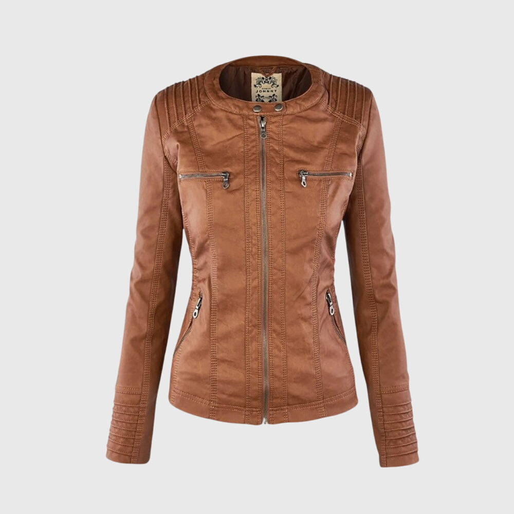 Hooded Faux-Leather Jacket