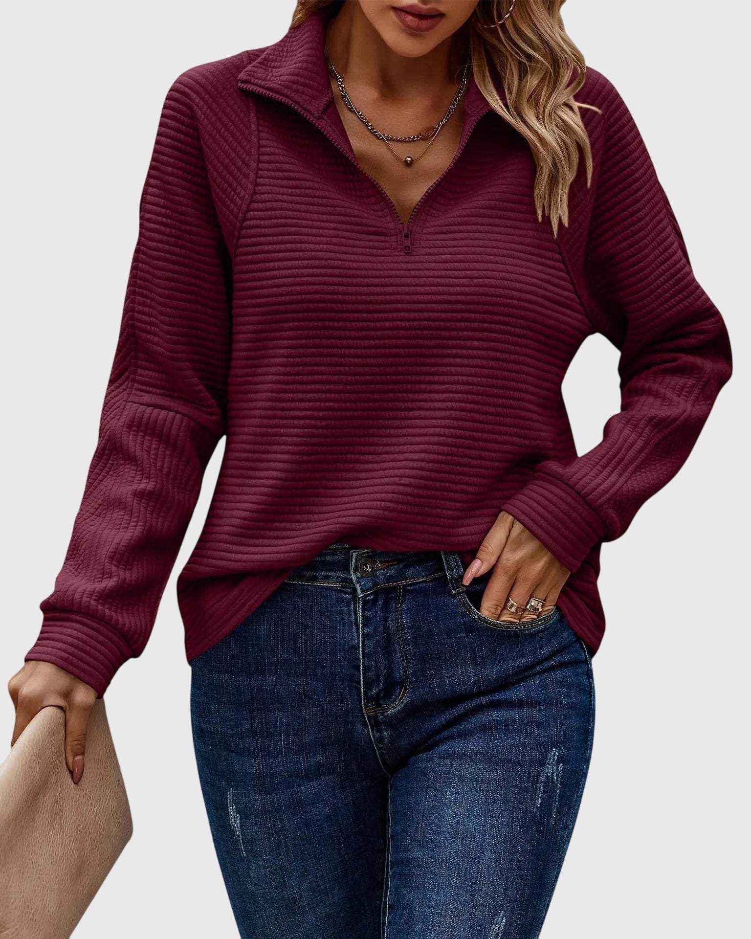 Quarter-Zip Knit Pullover