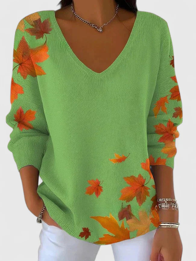Fine Knit V-Neck Sweater
