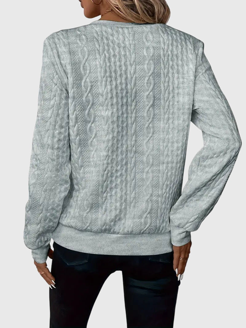 Zip-Neck Knit Pullover Sweater