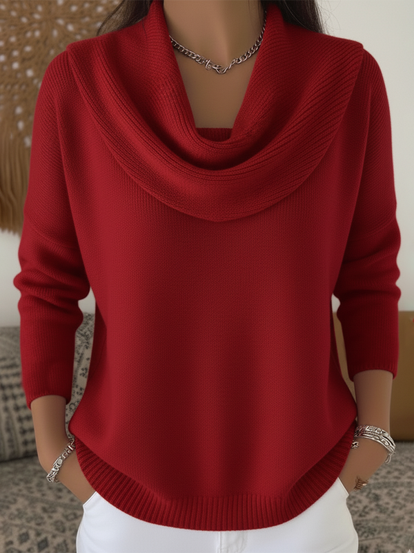 Grace | Cowl-Neck Long-Sleeve Knit Sweater