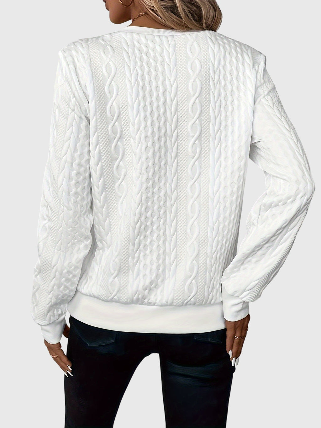Zip-Neck Knit Pullover Sweater