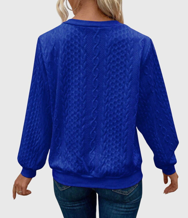 Zip-Neck Knit Pullover Sweater