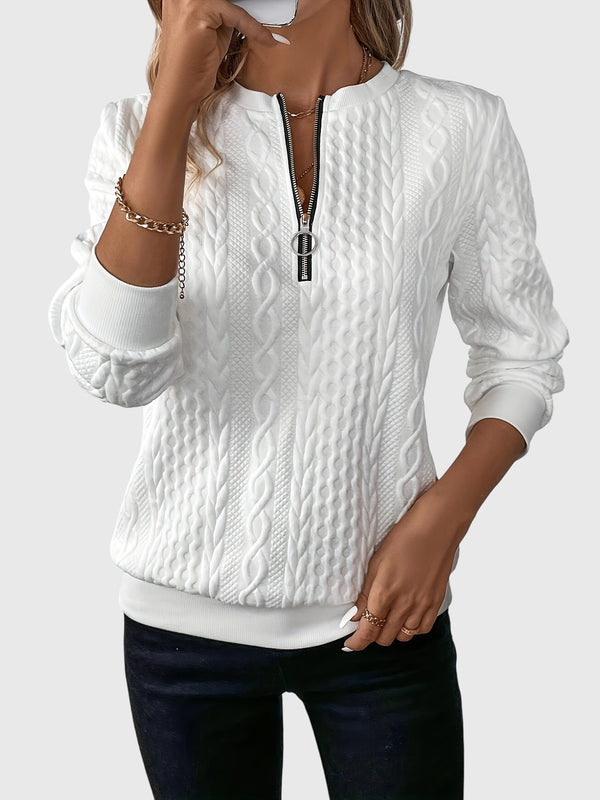 Margot | Zip-Neck Knit Pullover Sweater