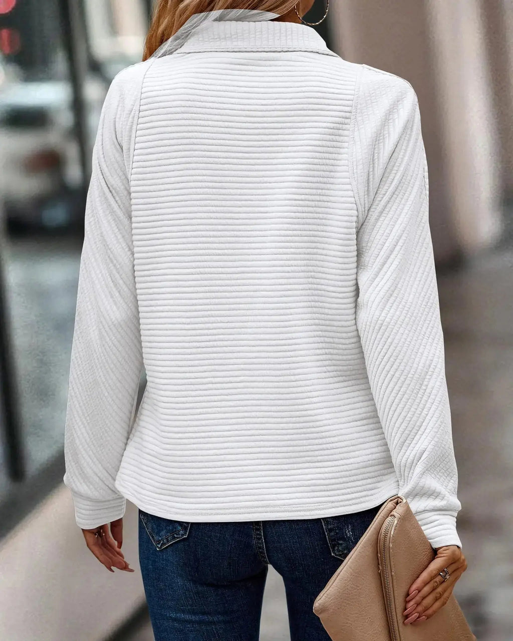Fine-Knit V-Neck Sweater