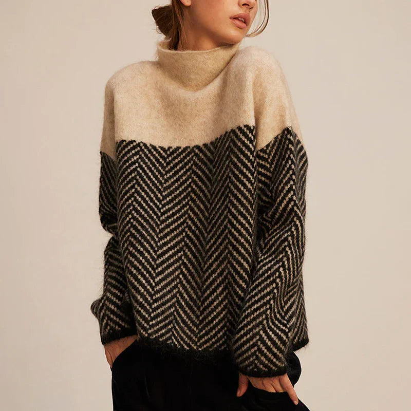 Chunky Turtleneck Knit Sweater