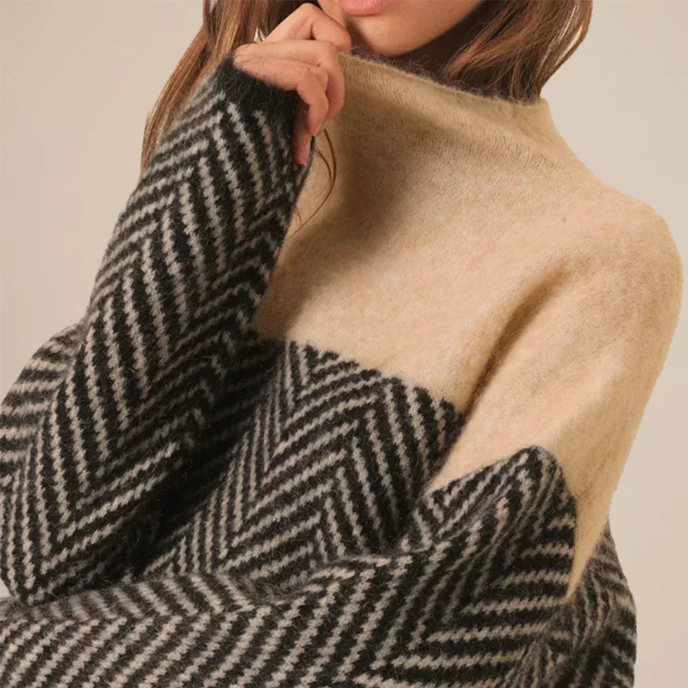 Chunky Turtleneck Knit Sweater