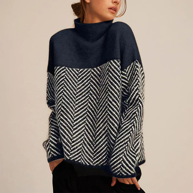 Chunky Turtleneck Knit Sweater