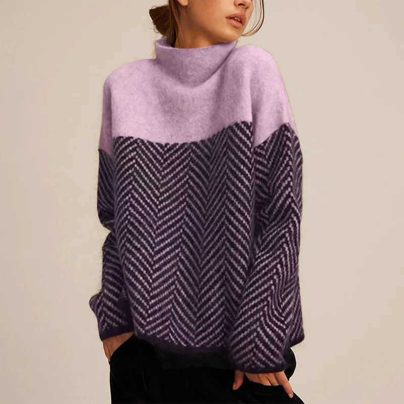 Chunky Turtleneck Knit Sweater