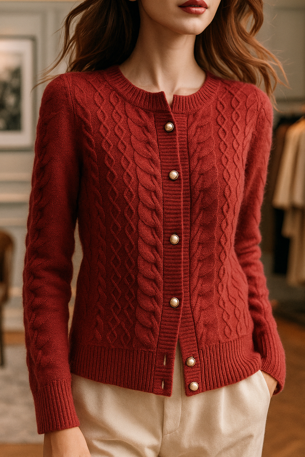 Josie | Pearl-Button Knit Cardigan Sweater