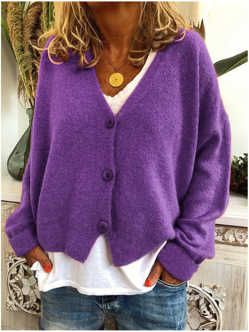 V-Neck Knit Cardigan