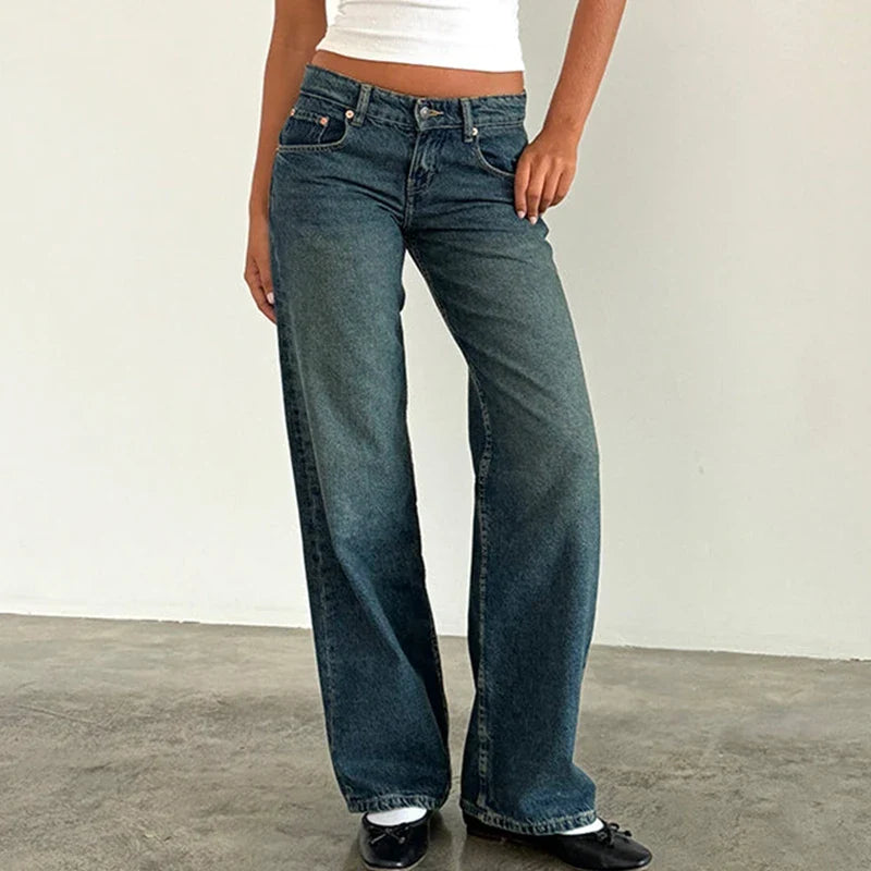 Low-Rise Straight Jeans