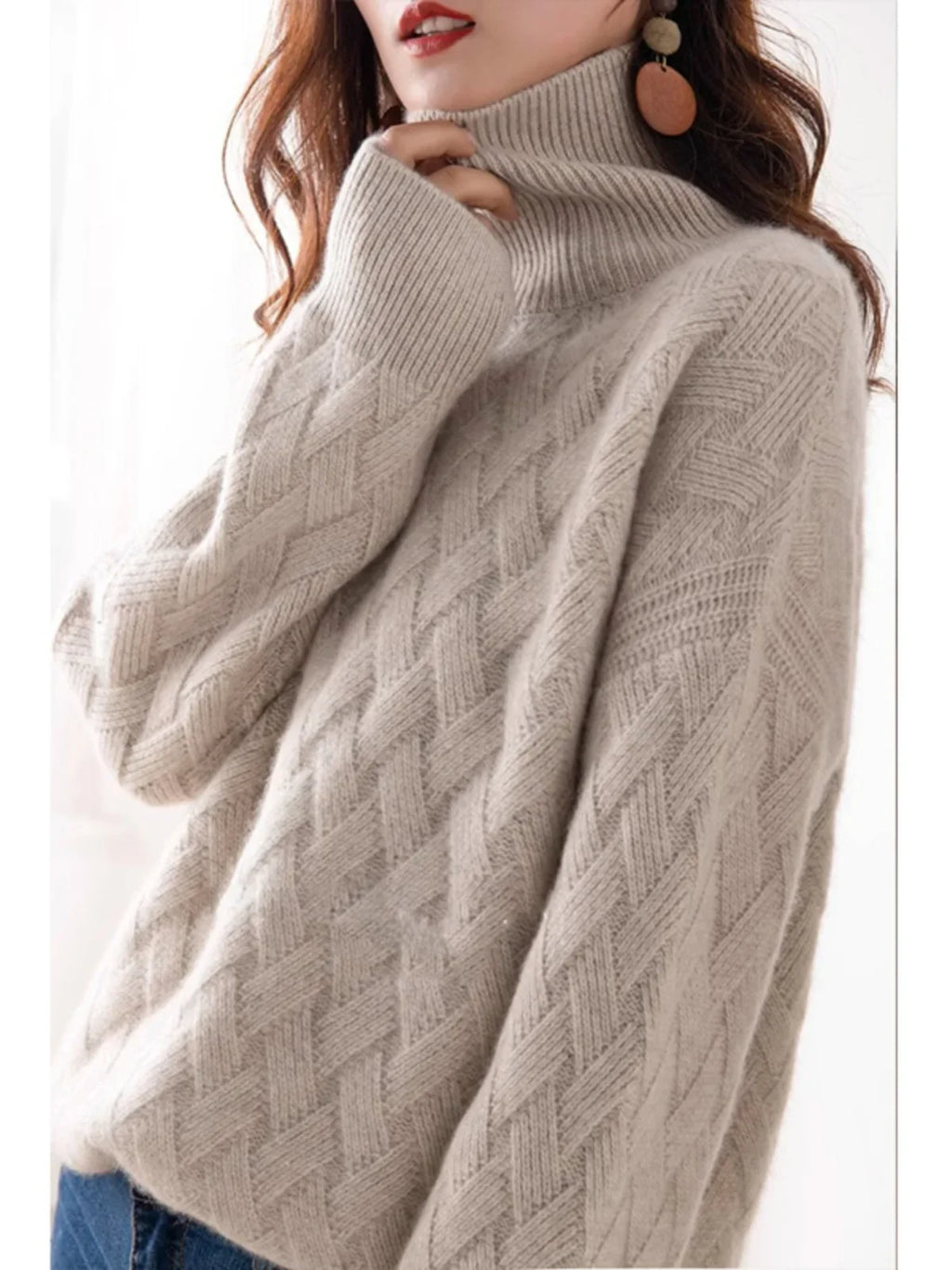 Cable Knit Turtleneck Sweater