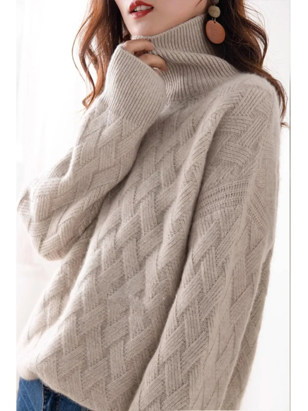 Cable Knit Turtleneck Sweater