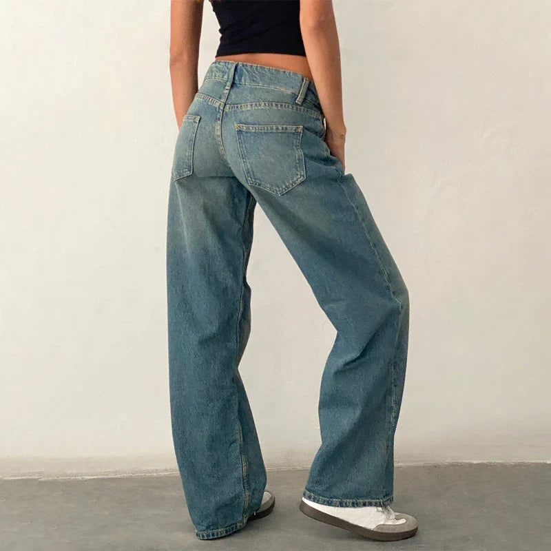 Low-Rise Straight Jeans