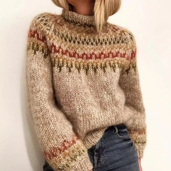 Harper | Patterned Turtleneck Knit Sweater