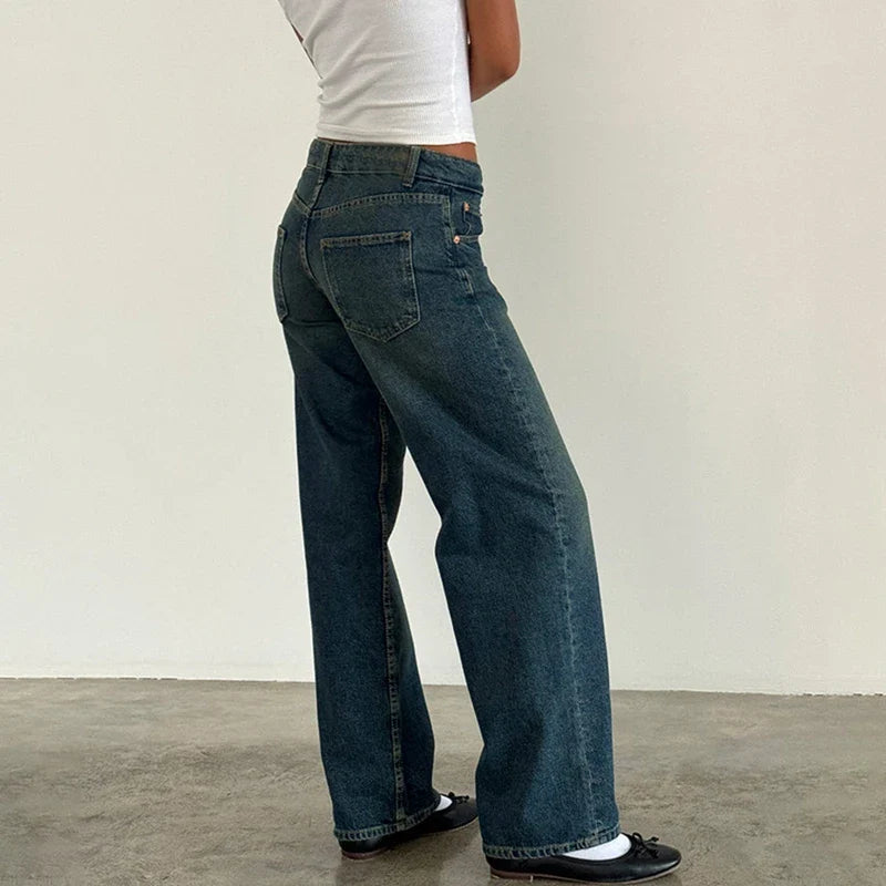 Low-Rise Straight Jeans
