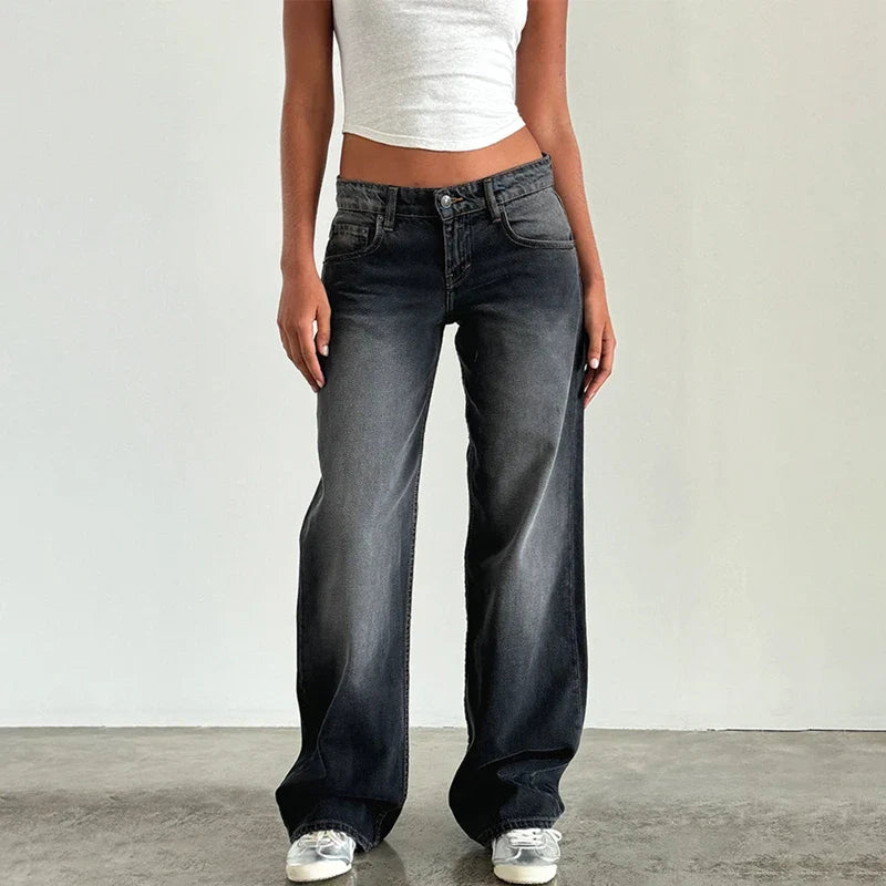 Low-Rise Straight Jeans