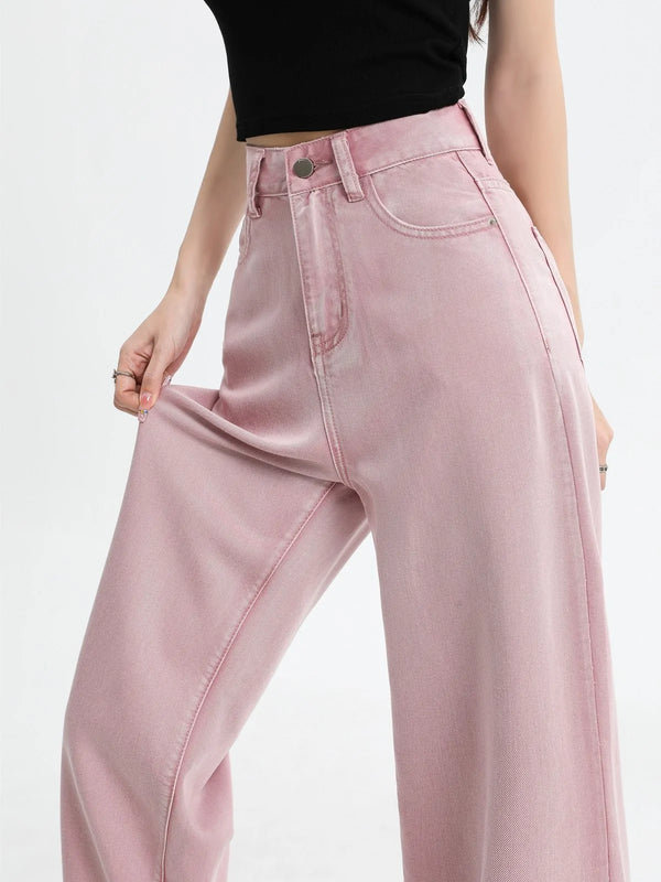 Ivy | Pink Straight-Leg Denim Jeans