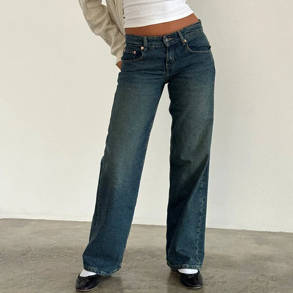 Iris | Low-Rise Straight-Leg Denim Jeans