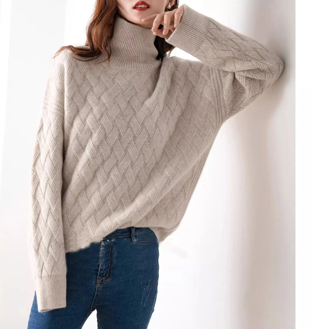 Cable Knit Turtleneck Sweater