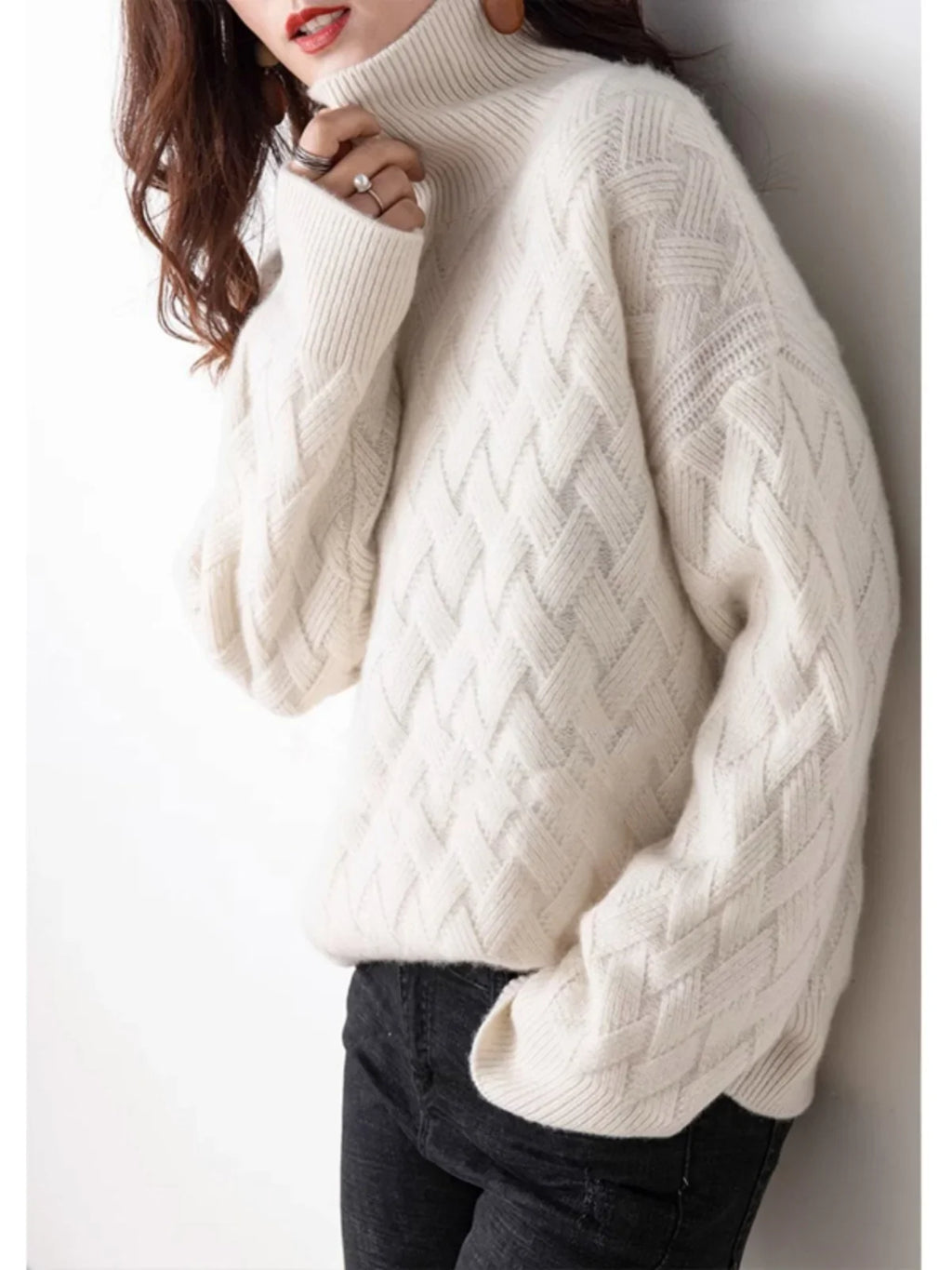 Cable Knit Turtleneck Sweater