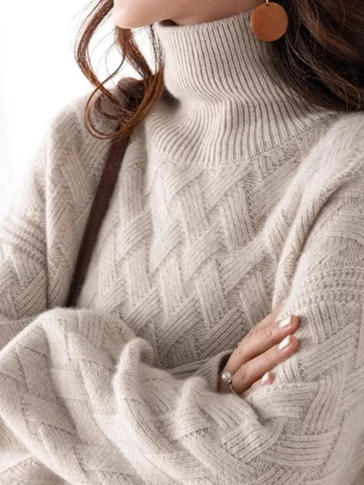 Cable Knit Turtleneck Sweater