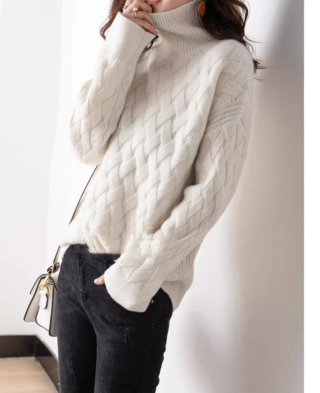 Cable Knit Turtleneck Sweater
