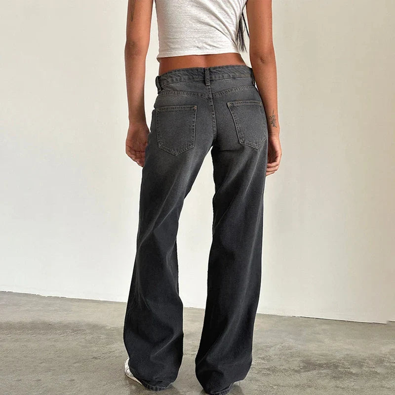 Low-Rise Straight Jeans