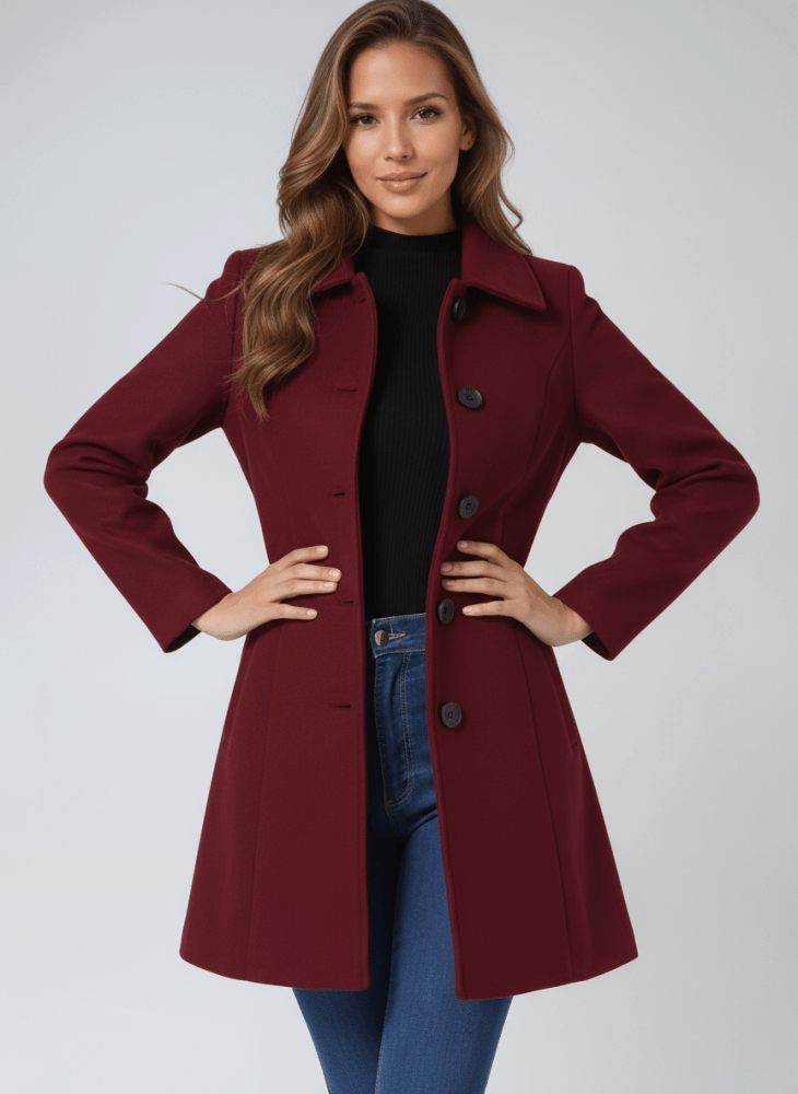 Single-Button Wool-Blend Coat