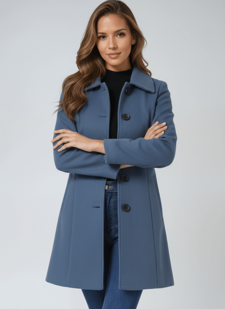 Single-Button Wool-Blend Coat
