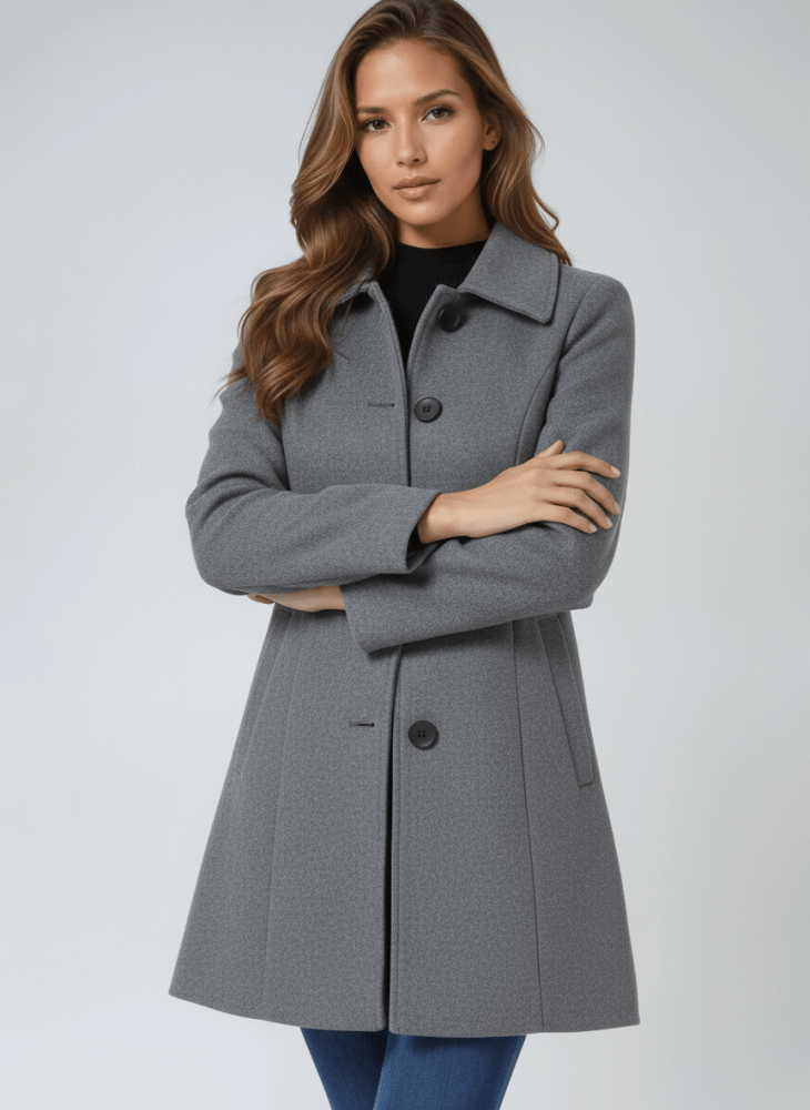 Single-Button Wool-Blend Coat
