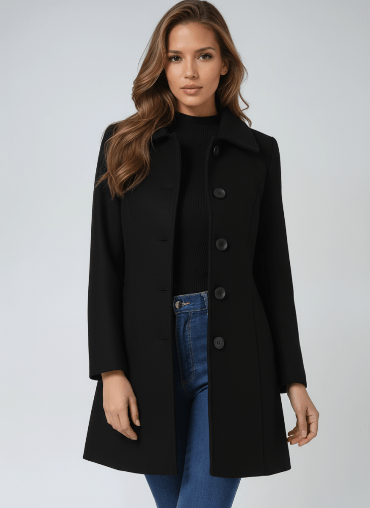 Single-Button Wool-Blend Coat