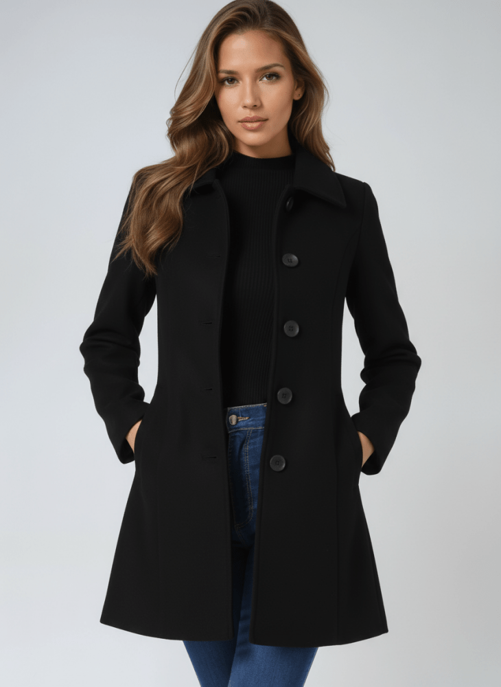 Single-Button Wool-Blend Coat
