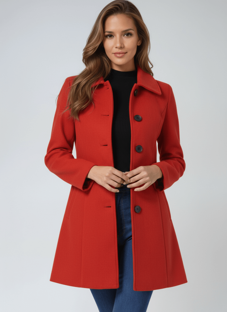 Single-Button Wool-Blend Coat
