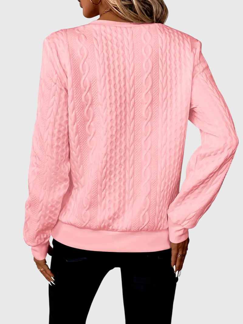 Zip-Neck Knit Pullover Sweater