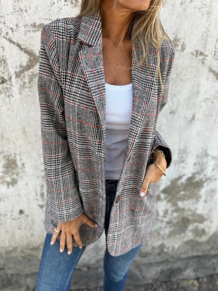 Plaid Tailored Blazer