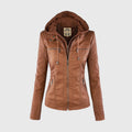 Hooded Faux-Leather Jacket