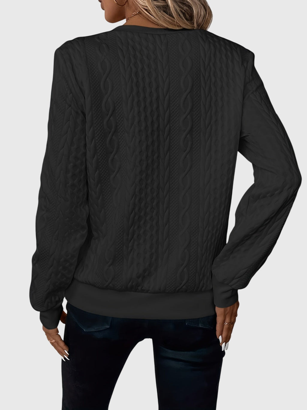 Zip-Neck Knit Pullover Sweater