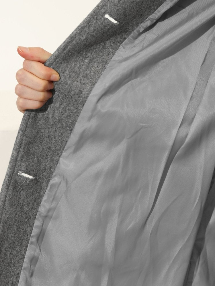 Single-Button Wool-Blend Coat