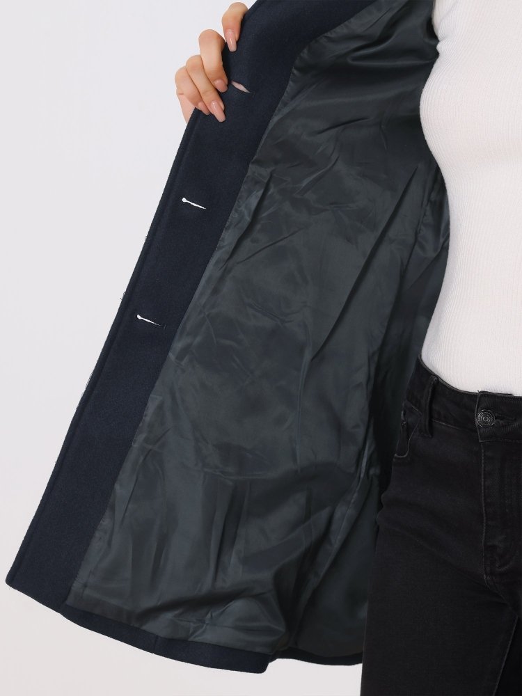 Single-Button Wool-Blend Coat