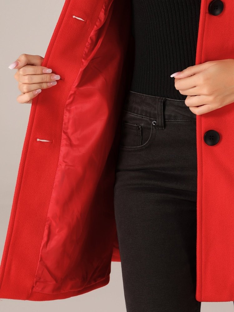 Single-Button Wool-Blend Coat