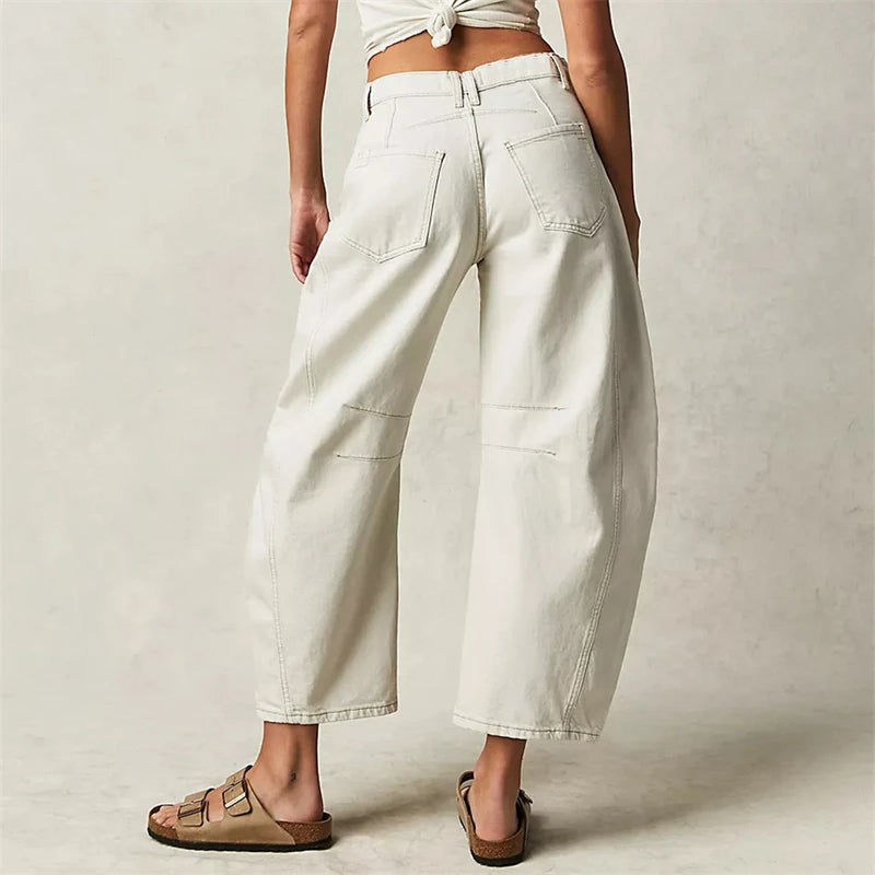 Relaxed Barrel-Leg Jeans