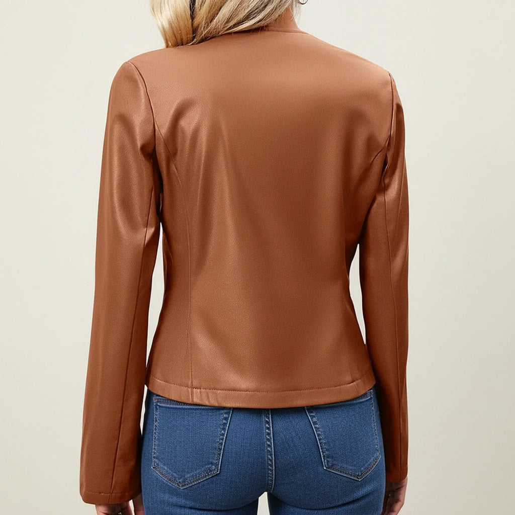 Slim-Fit Faux-Leather Jacket