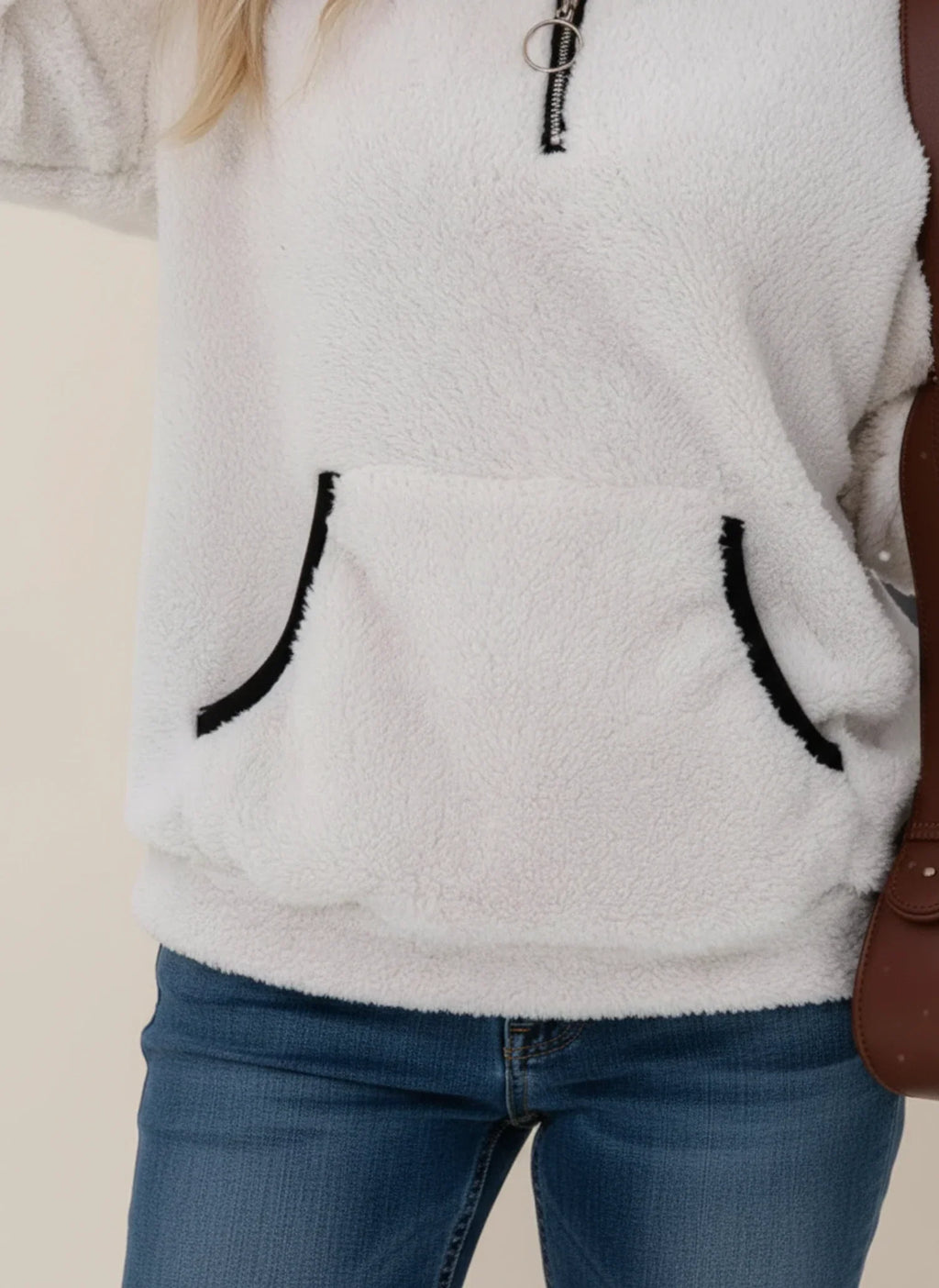 Half-Zip Teddy Knit Sweater