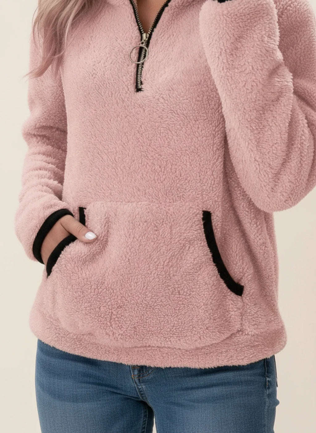 Half-Zip Teddy Knit Sweater