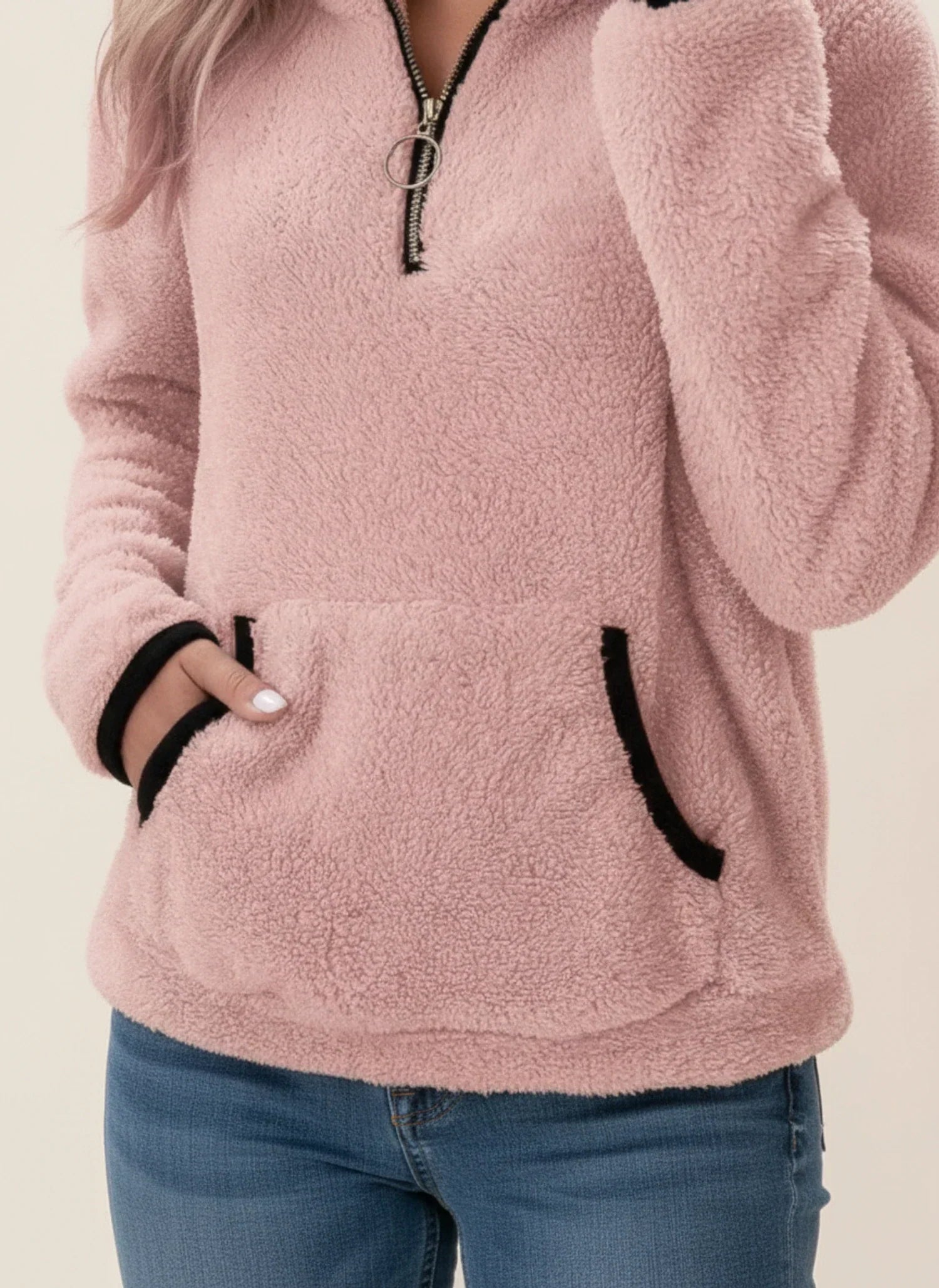 Half-Zip Teddy Knit Sweater