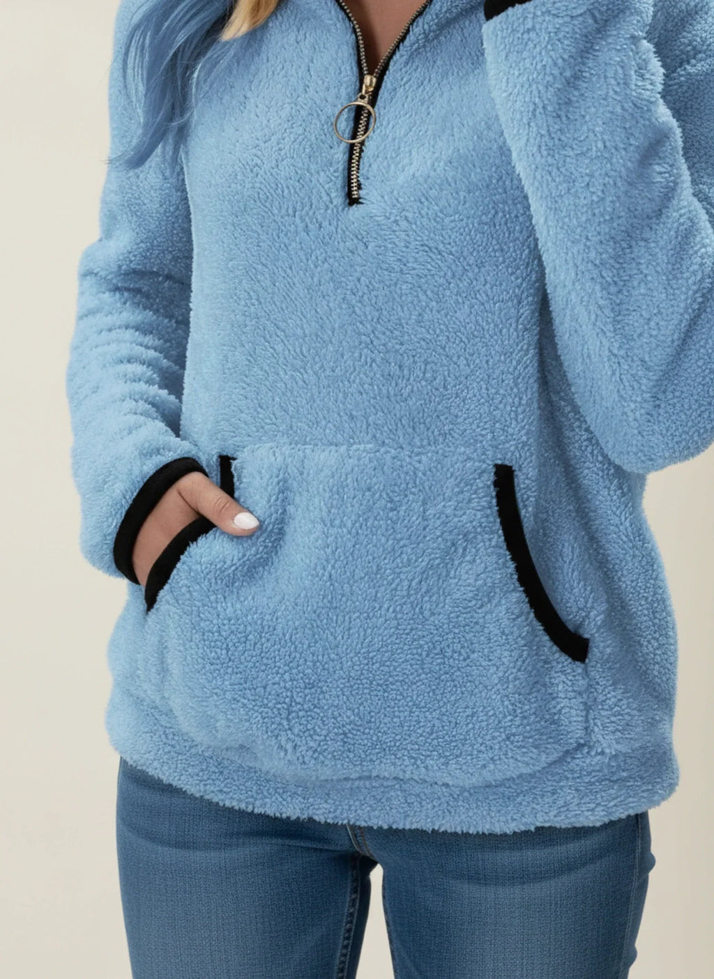 Half-Zip Teddy Knit Sweater